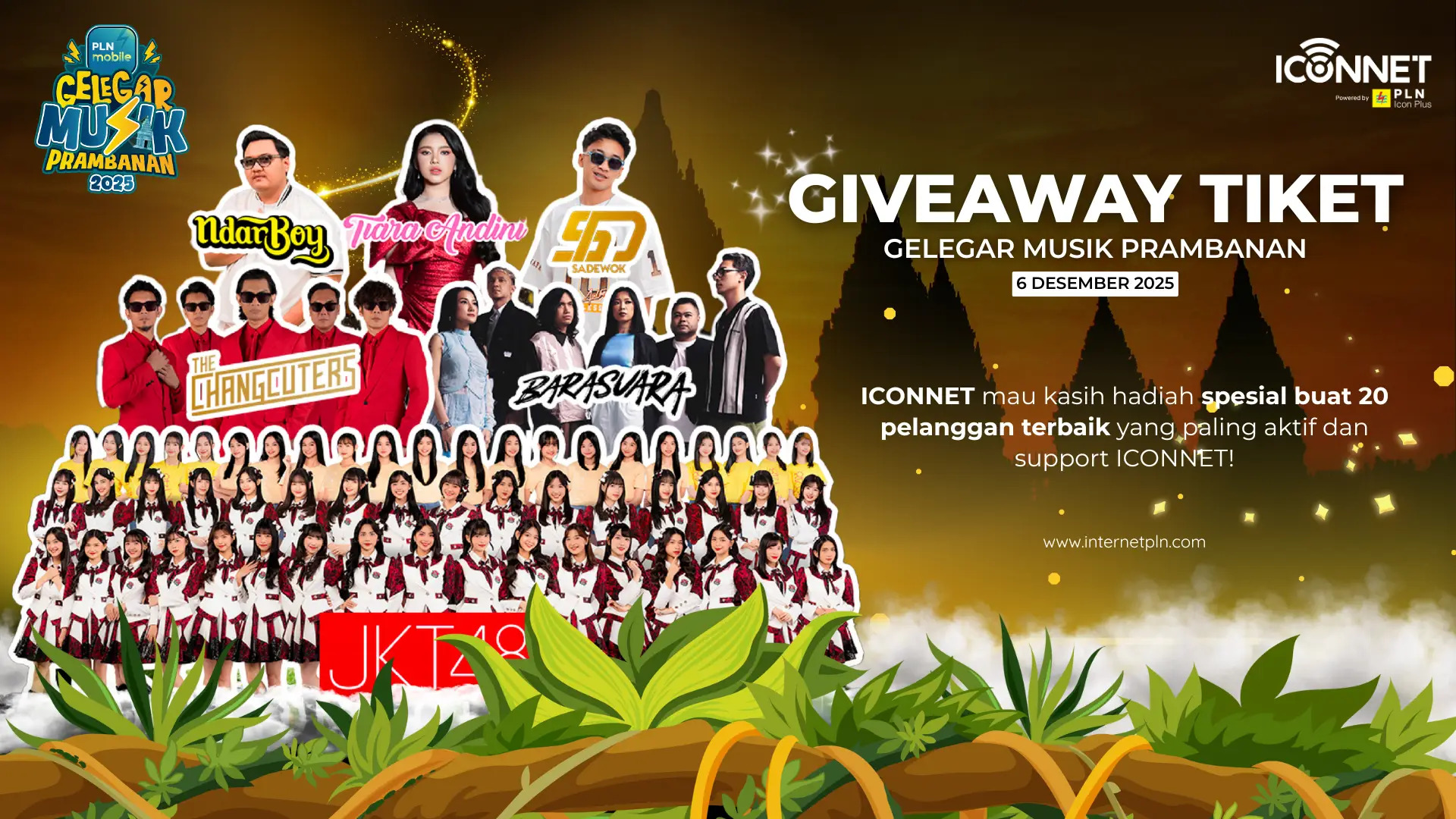 ICONNET Giveaway Tiket Gelegar Musik Prambanan 2025